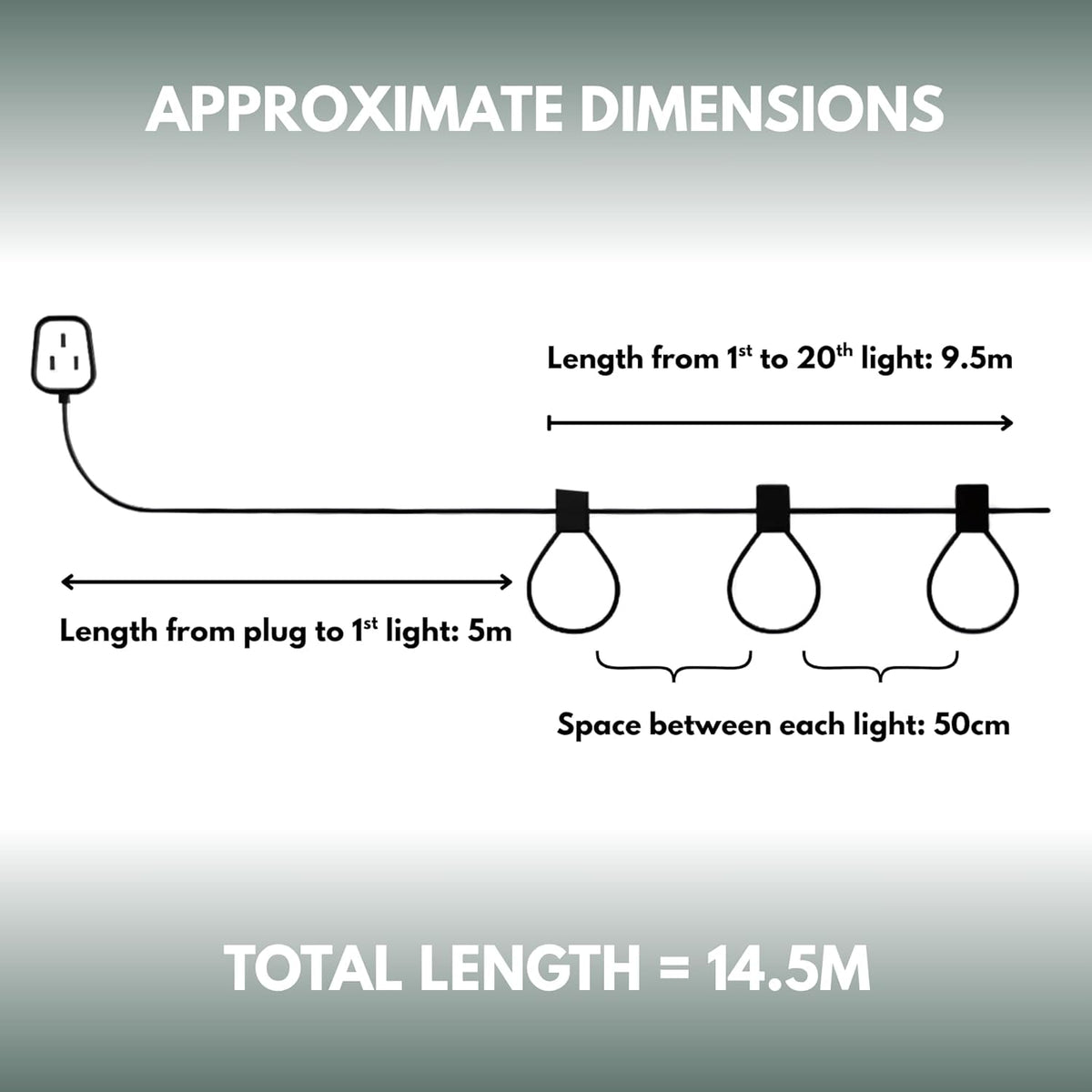 Guirlande Lumineuse Extérieure 14M Multicolore LED Raccordables