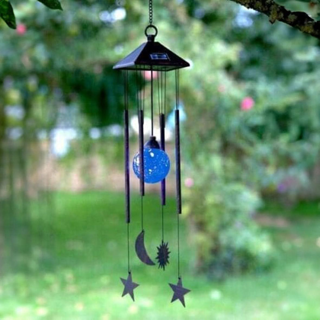 Carillons éoliens Soleil, Lune et Étoiles avec lumières LED
