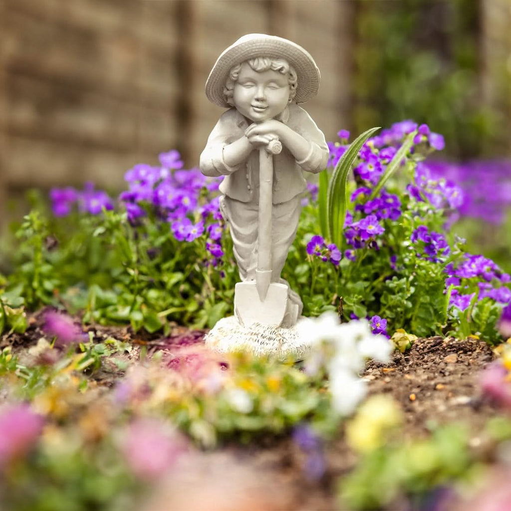 Ensemble de 2 statues de jardinage pour enfants