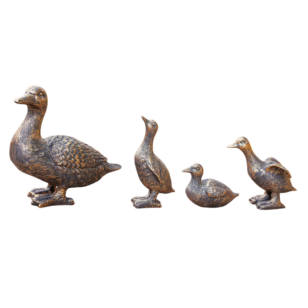 Lot de 4 figurines décoratives en résine représentant une famille de canards pour le jardin