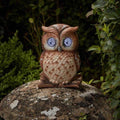 Décoration de jardin hibou solaire