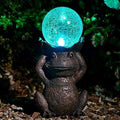 Statue de grenouille décorative solaire à LED pour jardin
