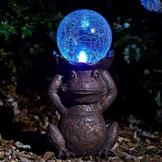 Statue de grenouille décorative solaire à LED pour jardin