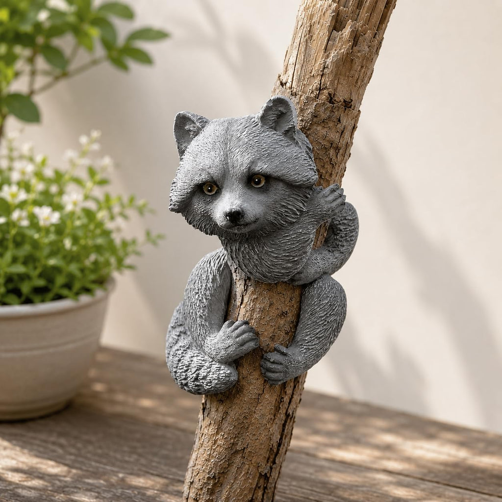 Décoration de jardin raton laveur, suspendue à un arbre