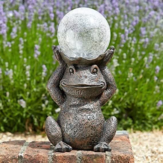 Statue de grenouille décorative solaire à LED pour jardin