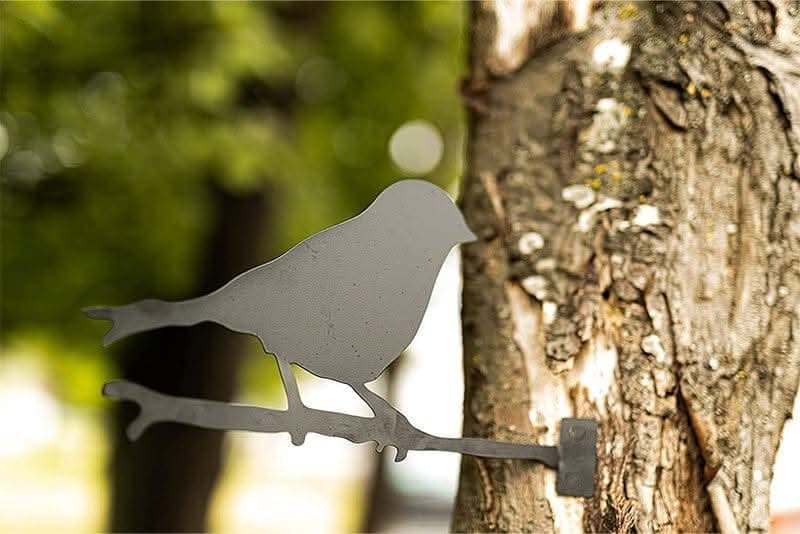 Décoration murale de jardin en métal, silhouette d'oiseau unique
