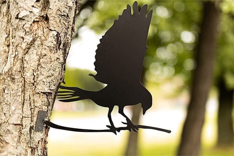 Décoration de jardin en métal silhouette oiseau envolé