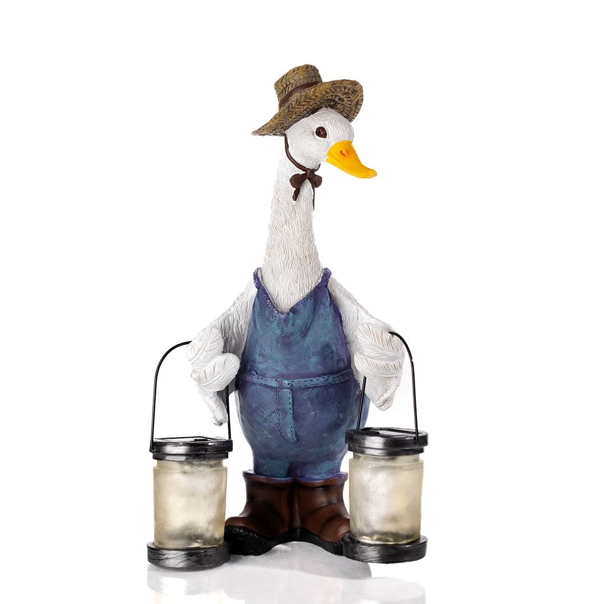 Canard de jardin solaire avec lanterne LED