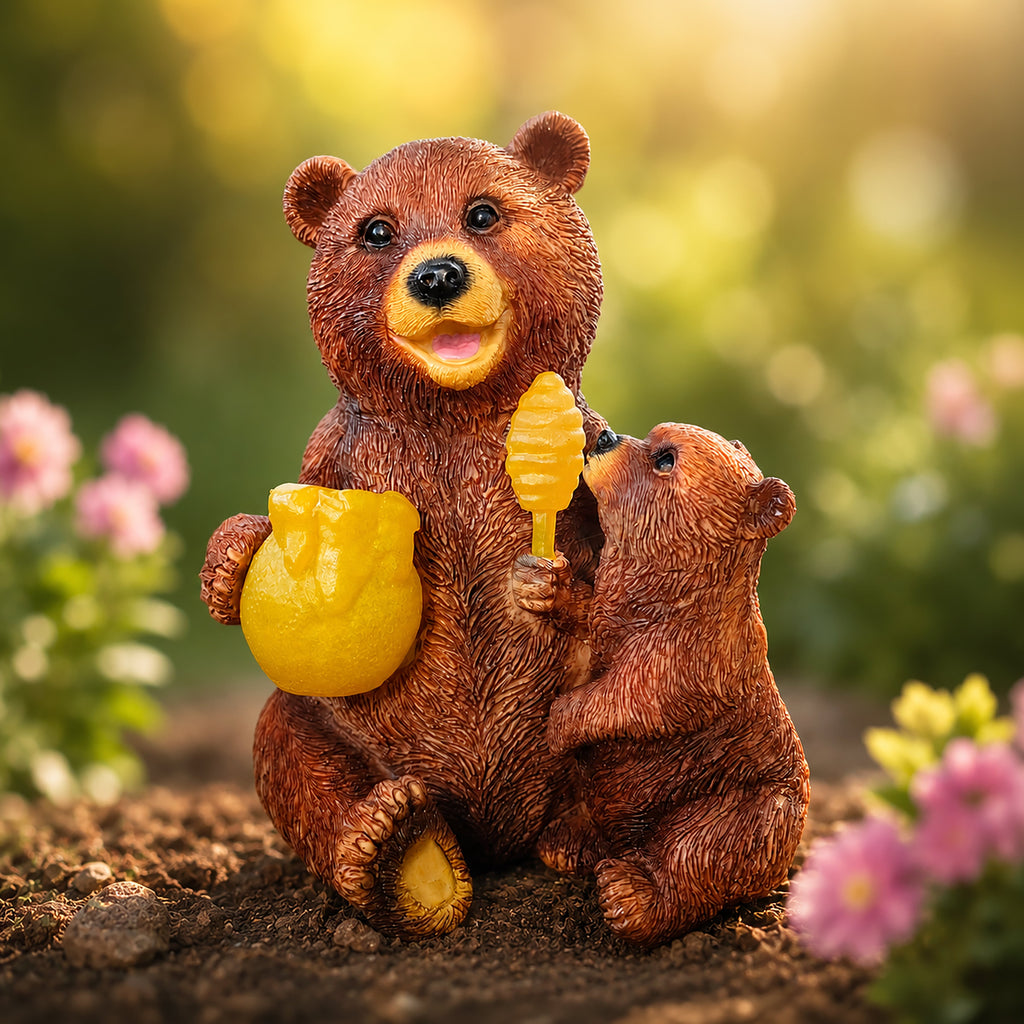 Ourson de jardin décoratif solaire avec éclairage LED