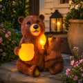 Ourson de jardin décoratif solaire avec éclairage LED