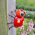 Décoration Murale de Jardin en Acier Peinte à la Main – Grande Coccinelle Folle