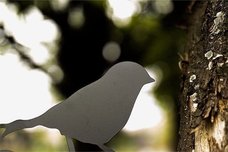 Décoration murale de jardin en métal, silhouette d'oiseau unique