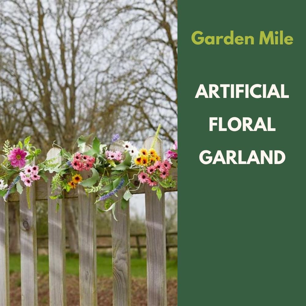 Guirlande de fleurs artificielles, résistante aux UV, décoration extérieure, 1,80 m