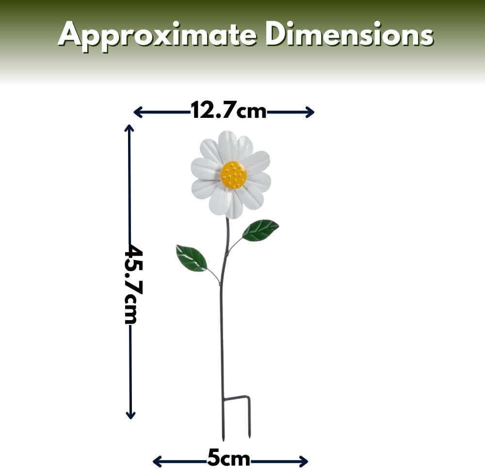 Piquet de jardin décoratif éolien Marguerites 45 cm