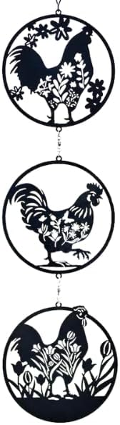 Ornement suspendu de coq en métal pour la décoration extérieure de jardin