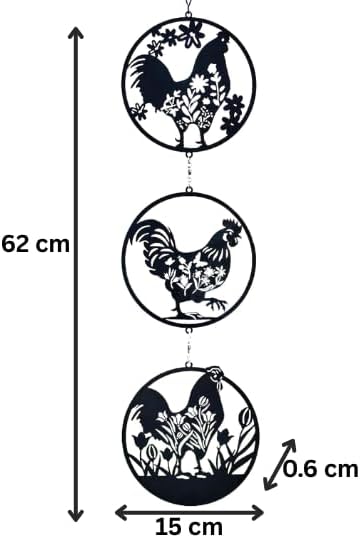 Ornement suspendu de coq en métal pour la décoration extérieure de jardin