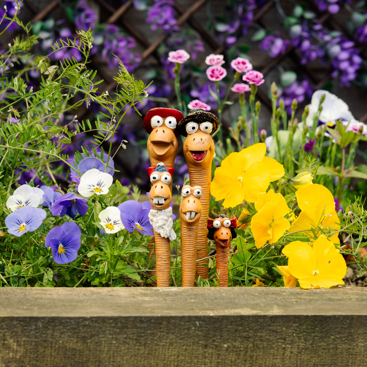 Mini ornements de jardin en forme de ver de terre, lot de 5, figurines en résine pour pots de plantes
