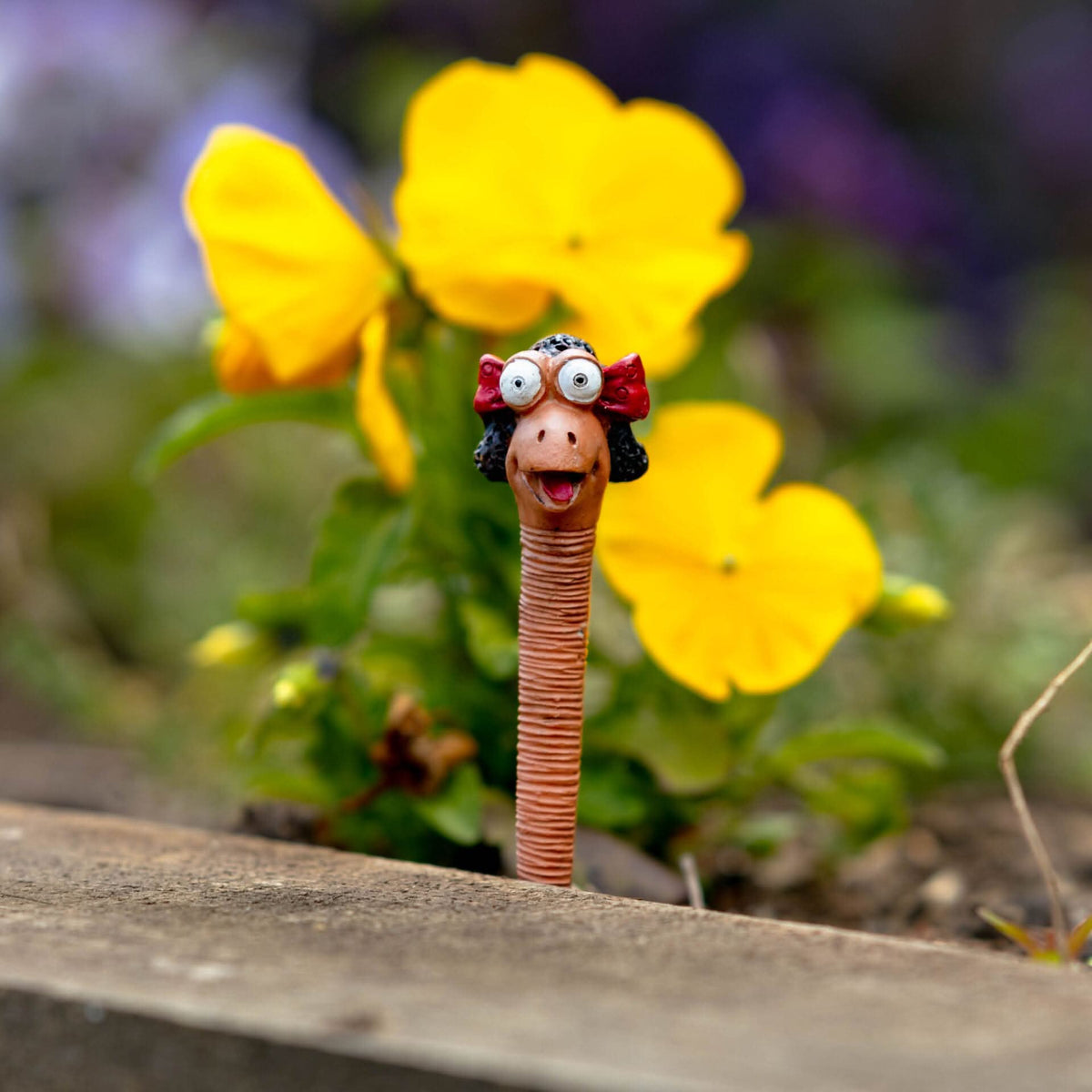 Mini ornements de jardin en forme de ver de terre, lot de 5, figurines en résine pour pots de plantes