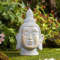 Statue de Bouddha de Jardin 50cm Ornement Tête de Bouddha en Résine