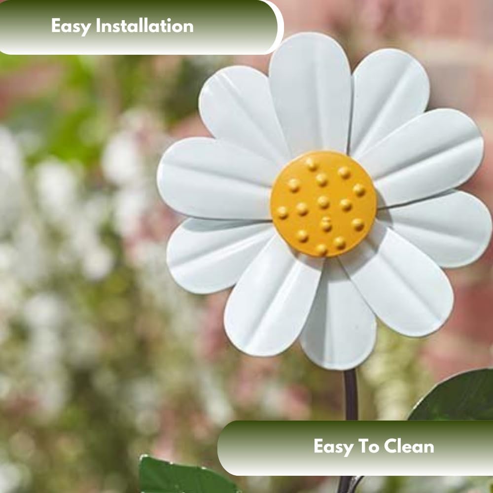 Piquet de jardin décoratif éolien Marguerites 45 cm
