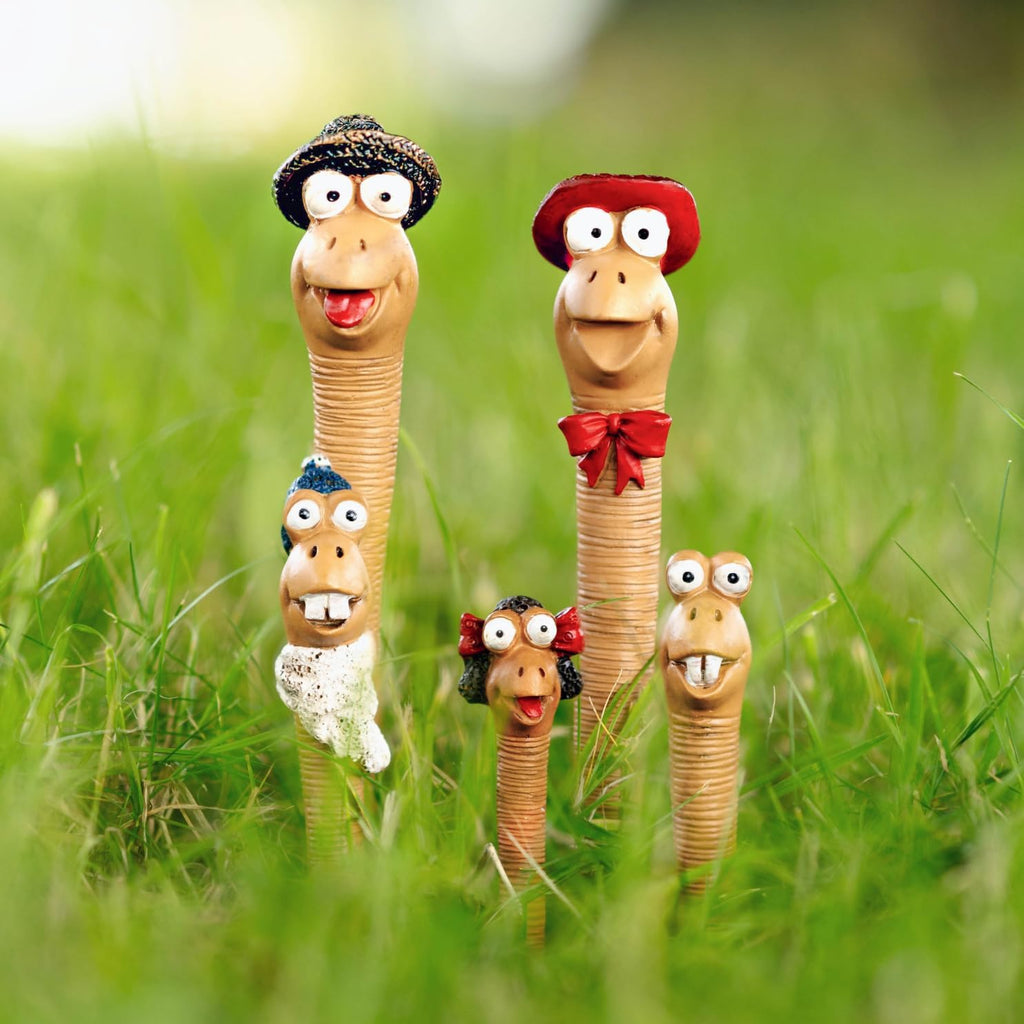 Mini ornements de jardin en forme de ver de terre, lot de 5, figurines en résine pour pots de plantes