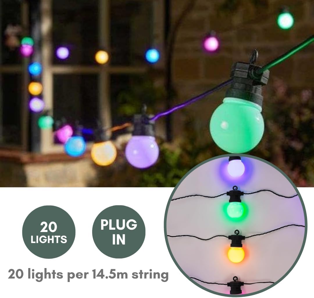 Guirlande Lumineuse Extérieure 14M Multicolore LED Raccordables