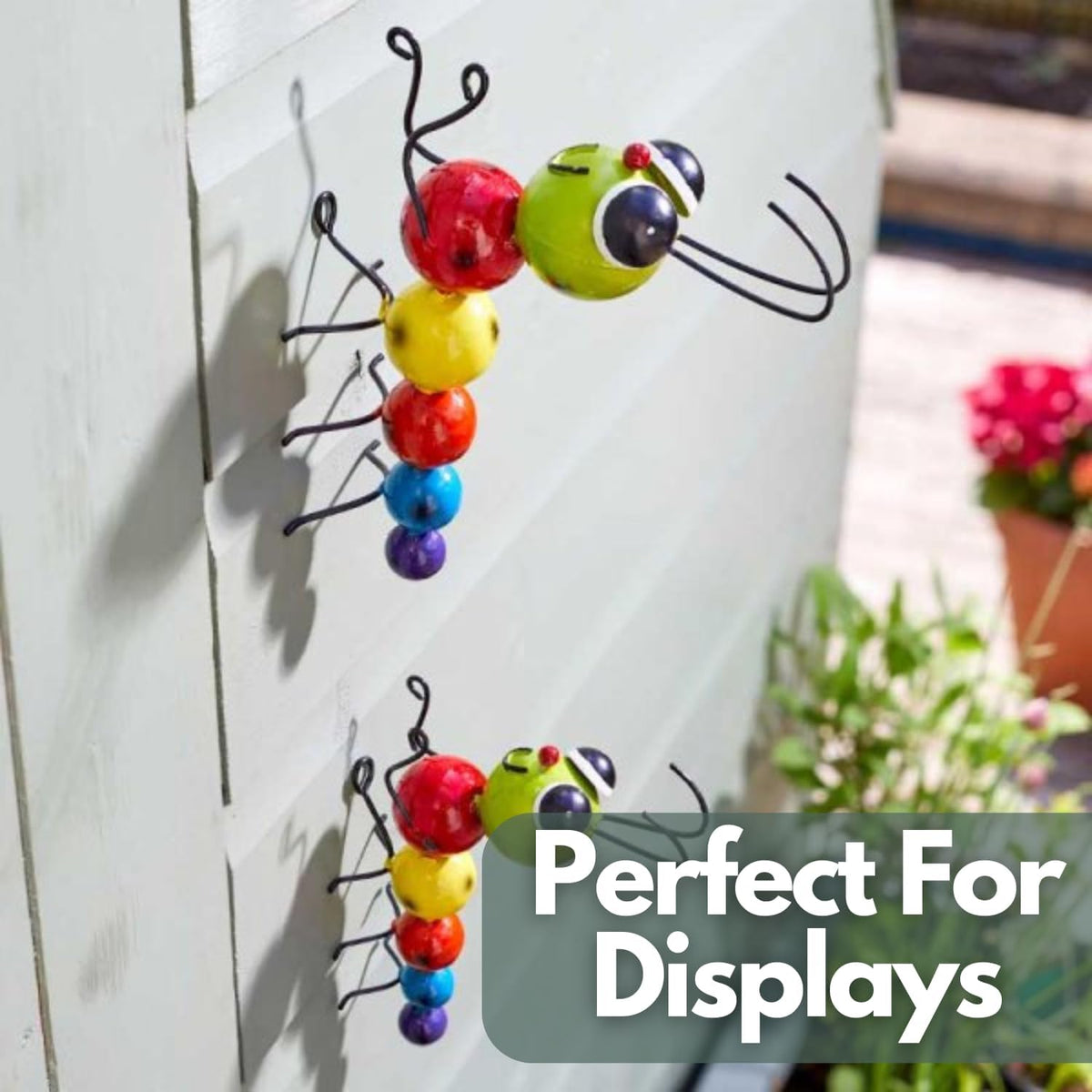 Décoration murale de jardin chenille en métal, résistante aux intempéries