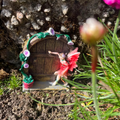 Ornements de jardin féerique, porte rose