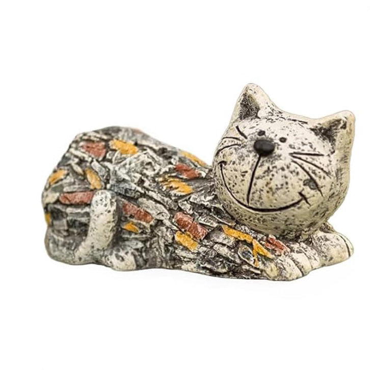Statue de chat effet pierre pour jardin, en résine résistante aux intempéries, 29 cm