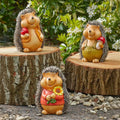 Lot de 3 décorations de jardin bébé hérisson figurines d'animaux en résine étanches