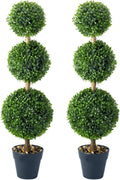Lot de 2 arbres topiaires artificiels en pots Résistants aux intempéries 80 cm
