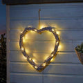 Ornement Cœur Luciole Solaire LED 40cm Luminaire de Jardin Tressé