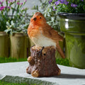 Décoration de jardin Robin Siffleur Solaire avec son d'oiseau
