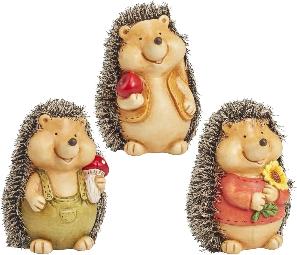 Lot de 3 décorations de jardin bébé hérisson figurines d'animaux en résine étanches