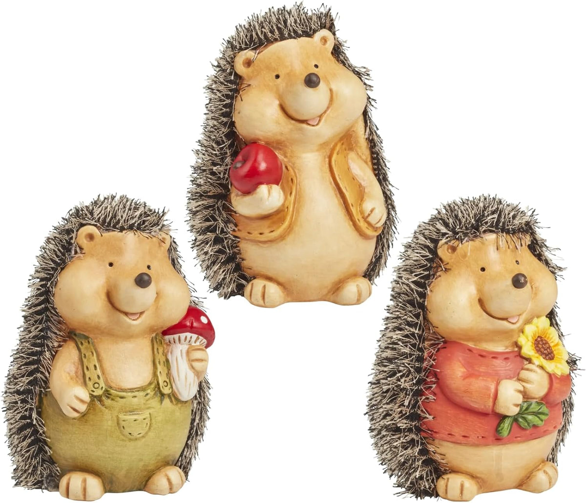 Lot de 3 décorations de jardin bébé hérisson figurines d'animaux en résine étanches